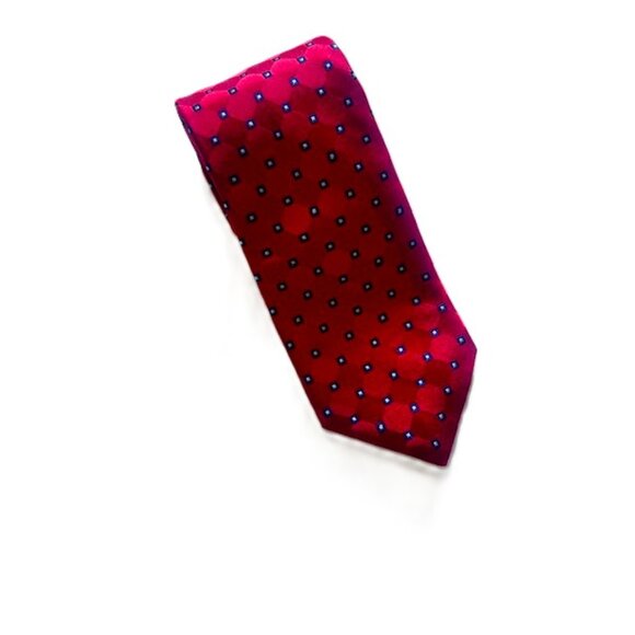 Tommy Hilfiger Mens Tie Blue and Red 58 x 3.5 in 100% Silk Navy Tail - Picture 7 of 10